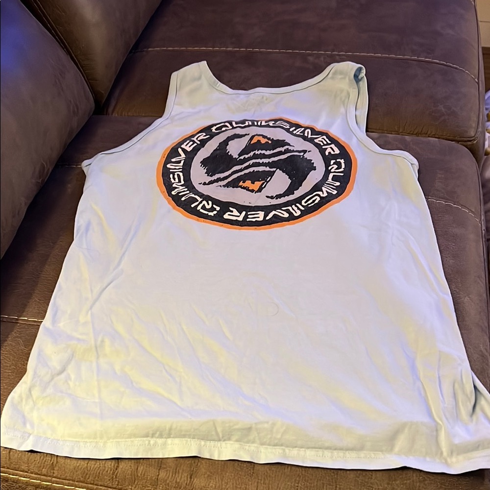 Quiksilver White Tank Top with Logo
